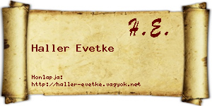 Haller Evetke névjegykártya